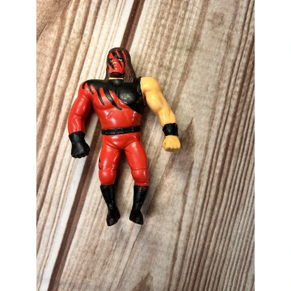 Vintage 1998 Kane WWF Bend-Ems Figure Just Toys Titan Sports Red Black